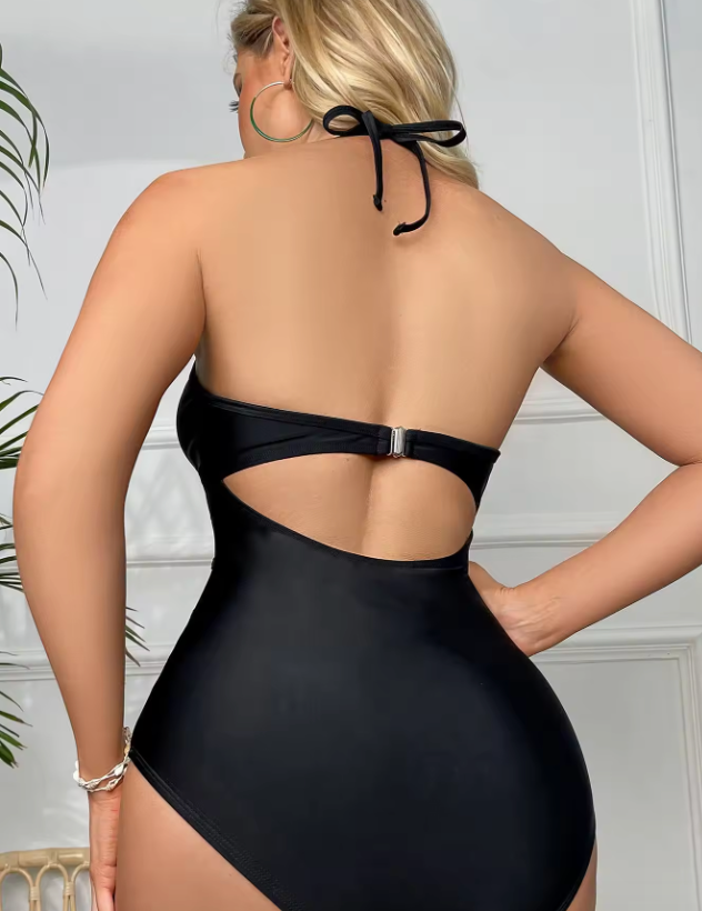 WW | Badeanzug mit Mesh-Details und offenem Rücken