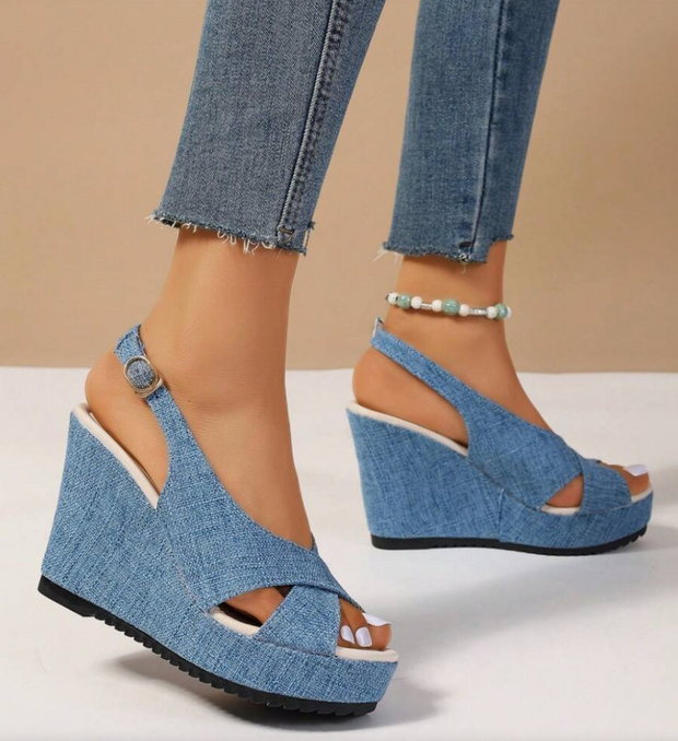 WW | Denim Keilsandaletten