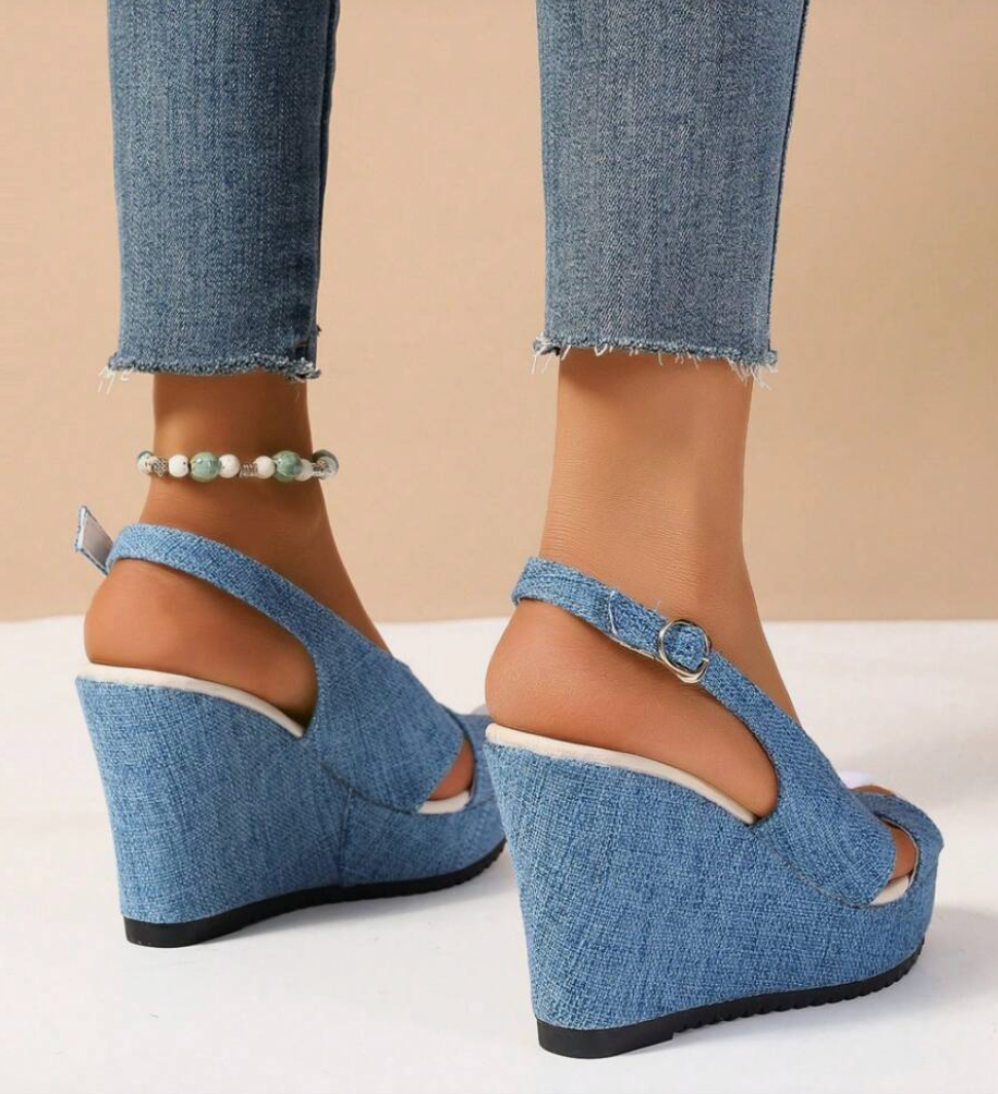 WW | Denim Keilsandaletten