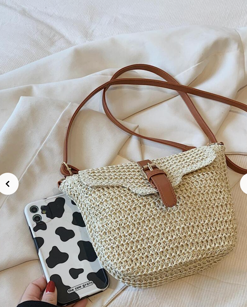 WW | Schultertasche mit Lederriemen