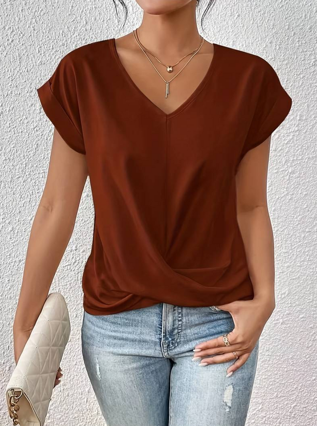 WW | Lässige Bluse Mit Kurzen Ärmeln Für Frauen