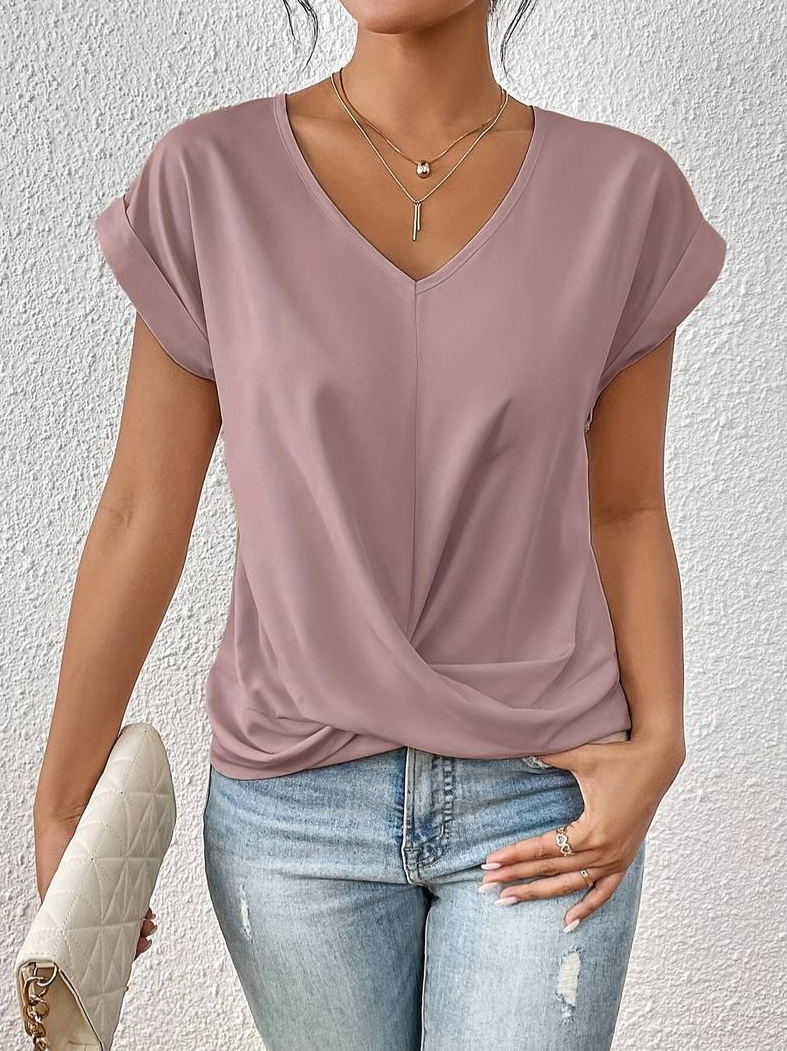 WW | Lässige Bluse Mit Kurzen Ärmeln Für Frauen