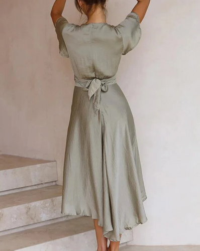 W&W Mode | Elegantes V-ausschnitt Kleid Mit Schmetterlingsärmeln