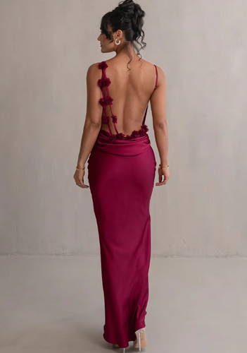 W&W Mode | Modisches Florales Kleid Mit Drapiertem Rückenausschnitt