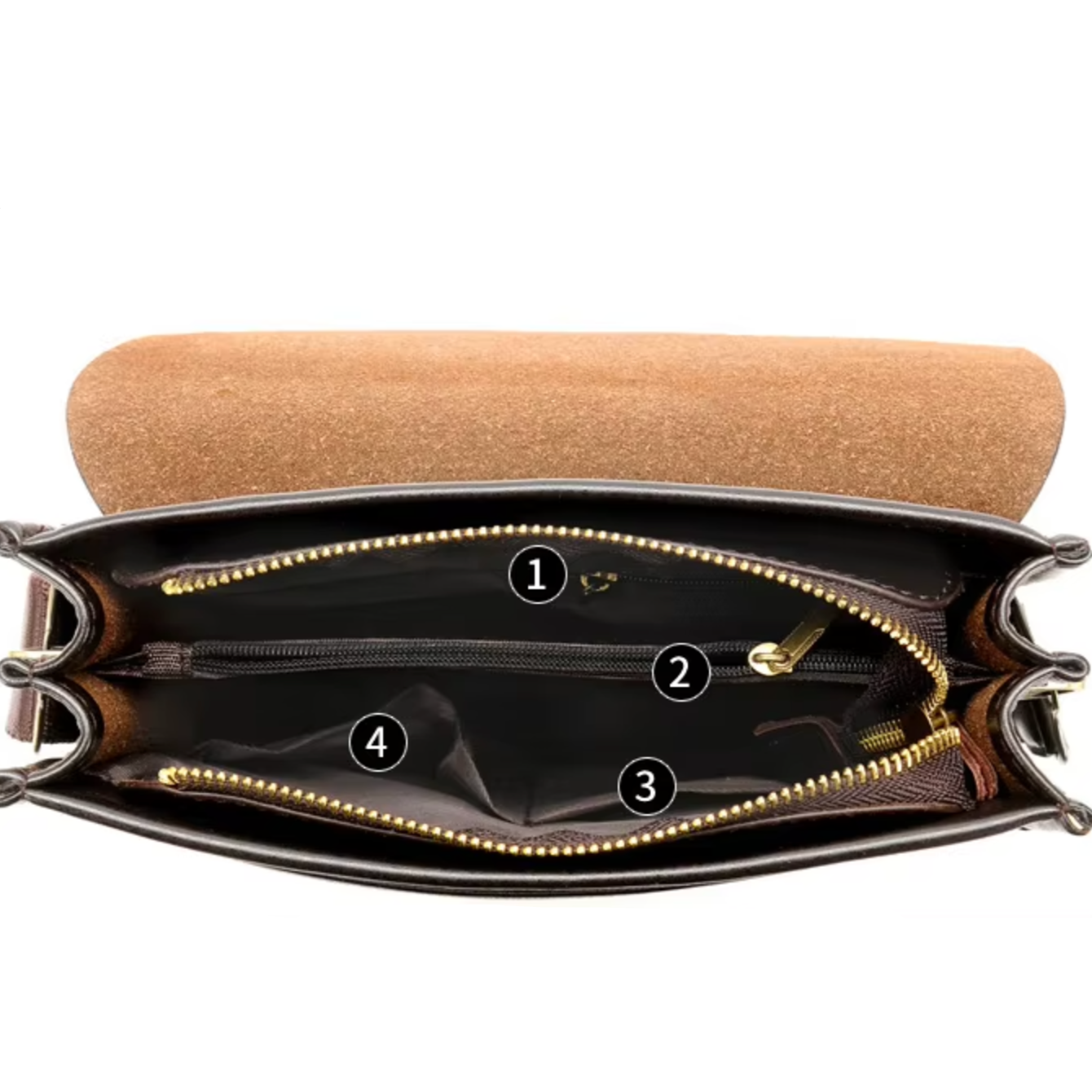 WW | Schultertasche für Herren mit Fächern