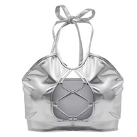 Damen Sport-Bikini-Oberteil mit einzigartigen Schnittdetails und schimmerndem Finish W&W