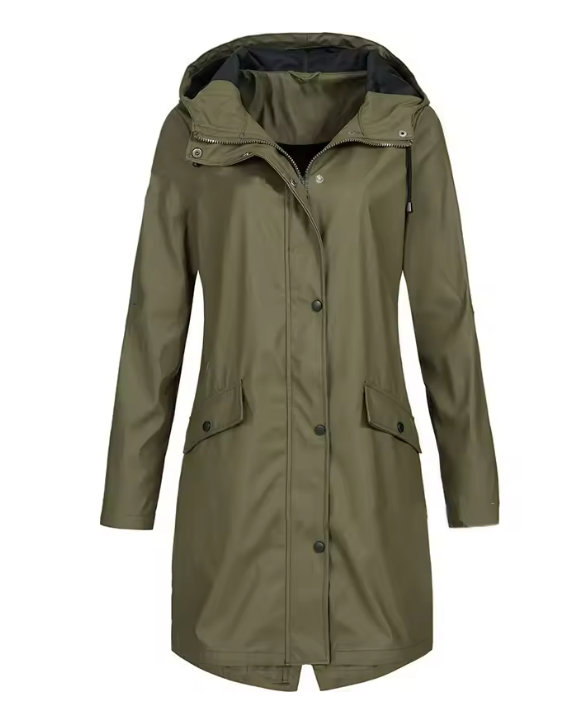 W&W Mode | Wasserdichte Leichte Kapuzenjacke Wasserdichte Lange Sommerjacke