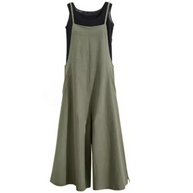 WW | Einfarbiger Leinen Vielseitiger Spaghetti Jumpsuit