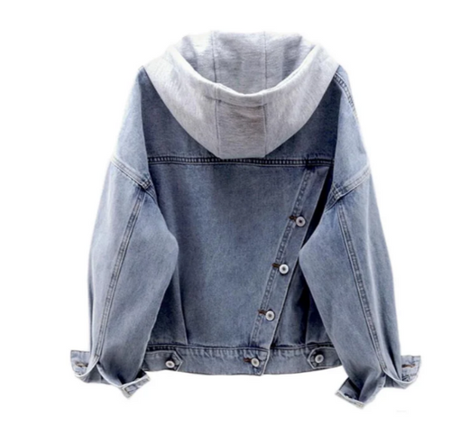 WW - Lässige Damen Jeansjacke Mit Kapuze