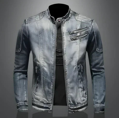 W&W Mode | Herren Reißverschluss Denim Jacke