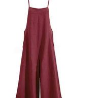 WW | Einfarbiger Leinen Vielseitiger Spaghetti Jumpsuit