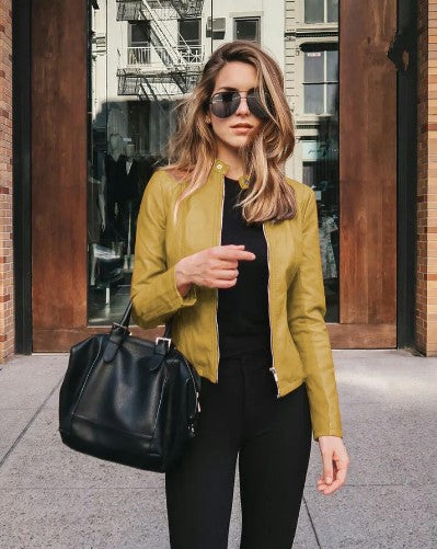 WW Winter Lederjacke Im Modernen Stil Für Damen | Perfekt Für Den Winter