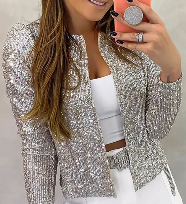 W&W Mode | Elegante Paillettenjacke Für Damen