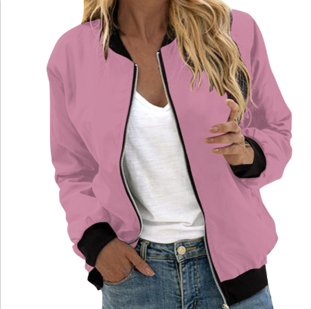 W&W Mode | Zip Bomberjacke Lässig Für Damen