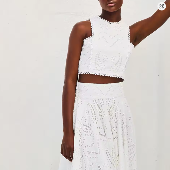 WW | Ösen Spitze Crop Top Röcken Satz