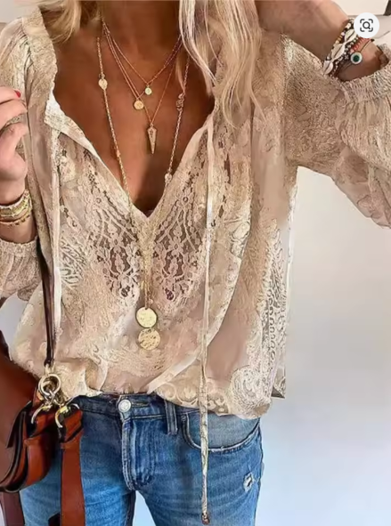 WW | Gehäkelte Boho-Bluse für Frauen