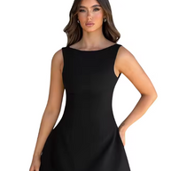 Damen Skaterkleid mit elegantem Schnitt und hohem Taillenbund W&W