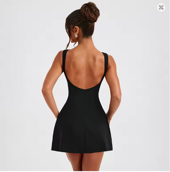 Damen Skaterkleid mit elegantem Schnitt und hohem Taillenbund W&W Mode