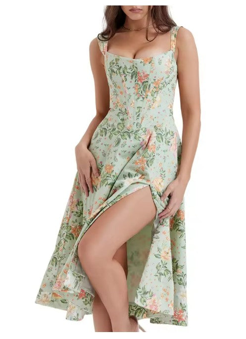 W&W Mode | Gedrucktes Blumenkleid Korsettmodell