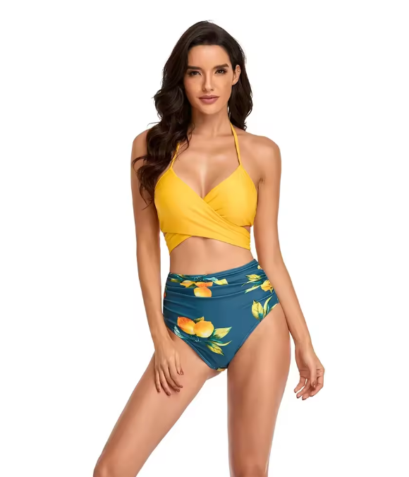 WW Bikini-Set | Geblümter Wickel- und Bindebikini