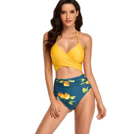 WW Bikini-Set | Geblümter Wickel- und Bindebikini