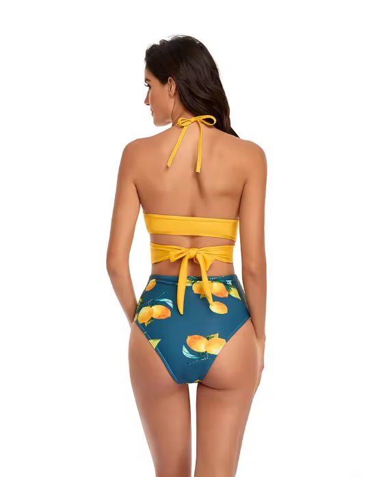 WW Bikini-Set | Geblümter Wickel- und Bindebikini