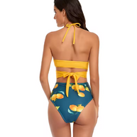 WW Bikini-Set | Geblümter Wickel- und Bindebikini