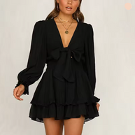WW | Wickelkleid mit Rüschen und Taillenban