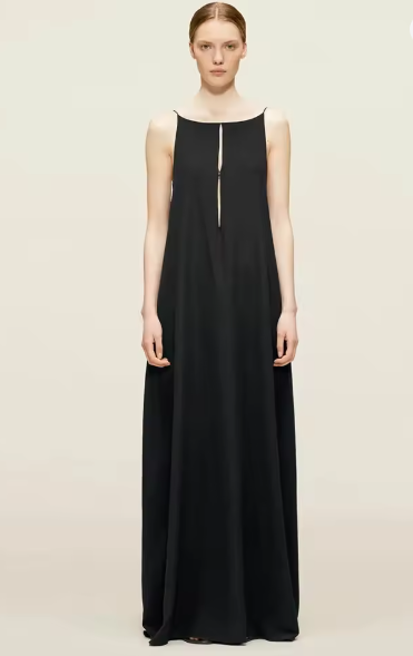 WW | Rückenfreies Urlaub Satinkleid Lang