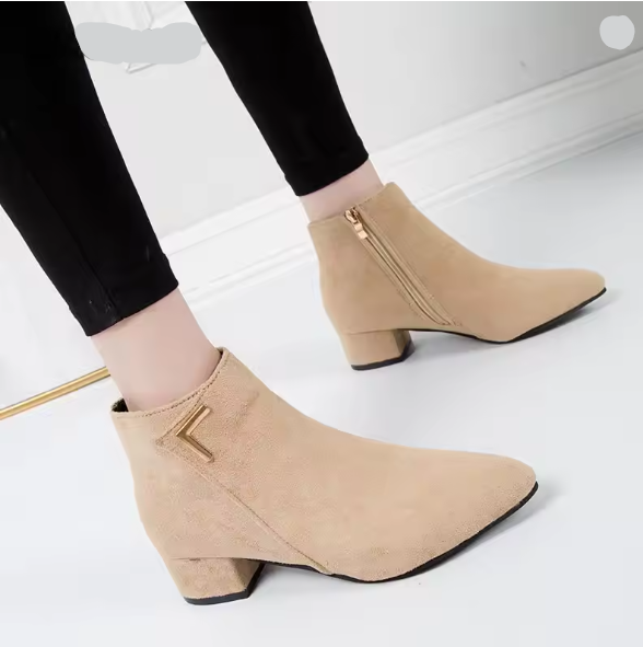 W&W Mode | Stiefeletten Mit Spitzem Schuh Und Seitenreißverschluss Damen Stiefeletten
