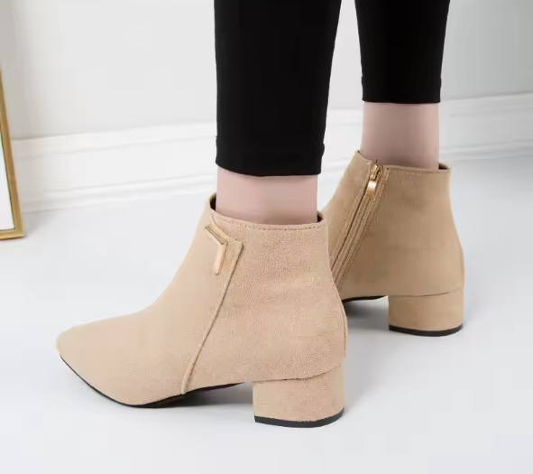 W&W Mode | Stiefeletten Mit Spitzem Schuh Und Seitenreißverschluss Damen Stiefeletten