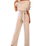 WW - Jumpsuit mit Gürtel und kurzen Ärmeln