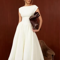 Damen A-linien Kleid mit elegantem Bustier-Oberteil und schwingendem Rock WW