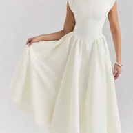 Damen A-linien Kleid mit elegantem Bustier-Oberteil und schwingendem Rock WW