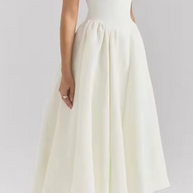 Damen A-linien Kleid mit elegantem Bustier-Oberteil und schwingendem Rock WW