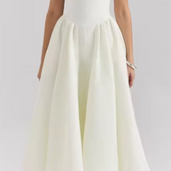 Damen A-linien Kleid mit elegantem Bustier-Oberteil und schwingendem Rock WW
