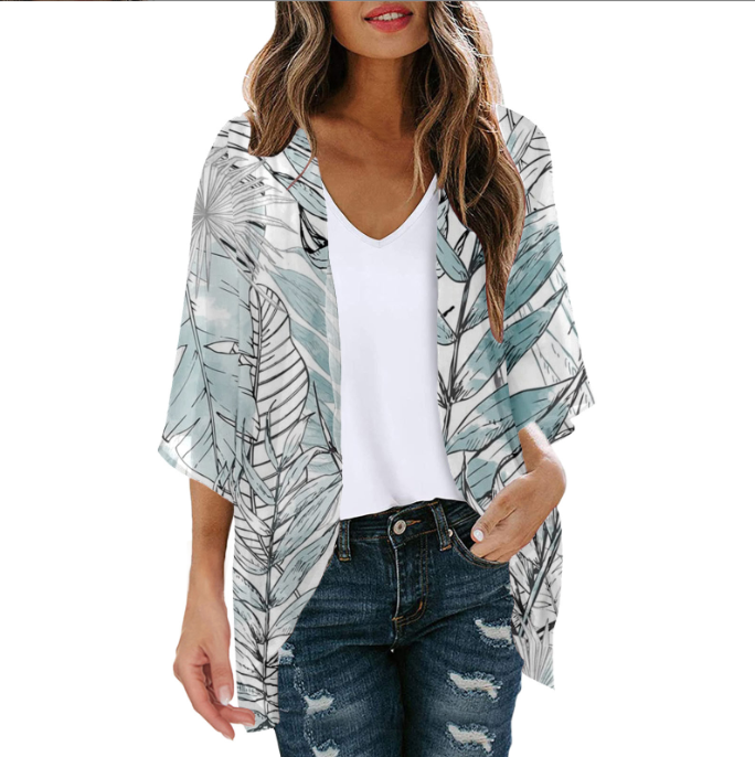 WW | Bluse Fake Zweiteiler Blumenmuster