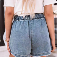 Damen Denim-Shorts mit elastischem Taillenbund und lässigem Schnitt WW