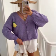 WW | Strickpullover mit Zitronenprint für Damen