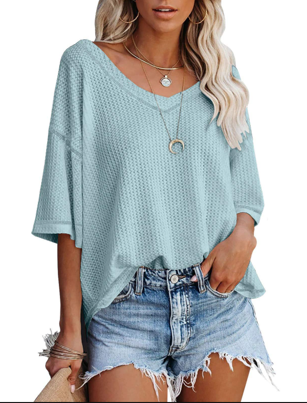 Damen lässiges Sweatshirt mit überschnittenen Ärmeln und lockerer Passform WW