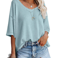 Damen lässiges Sweatshirt mit überschnittenen Ärmeln und lockerer Passform WW