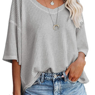Damen lässiges Sweatshirt mit überschnittenen Ärmeln und lockerer Passform WW