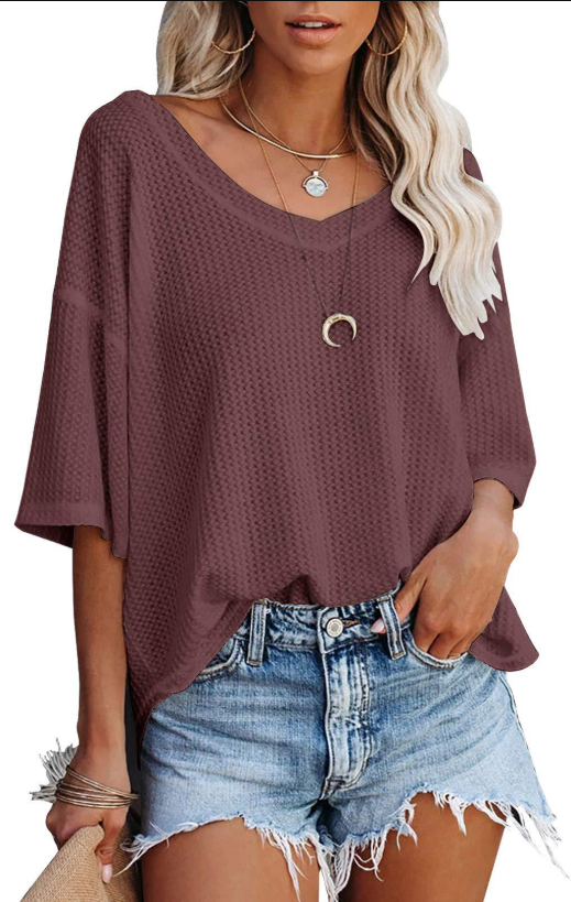 Damen lässiges Sweatshirt mit überschnittenen Ärmeln und lockerer Passform WW