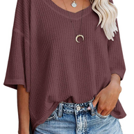 Damen lässiges Sweatshirt mit überschnittenen Ärmeln und lockerer Passform WW
