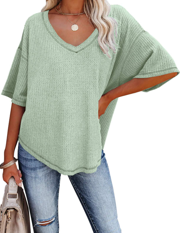 Damen lässiges Sweatshirt mit überschnittenen Ärmeln und lockerer Passform WW