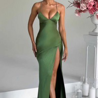 Damen Maxikleid mit elegantem Halterneck-Design und figurformendem Schnitt WW