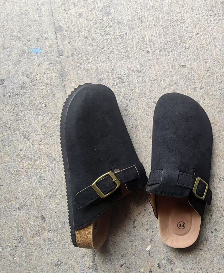 W&W Mode | Lässige Wildlederclogs Mit Schnallenriemen Für Herren