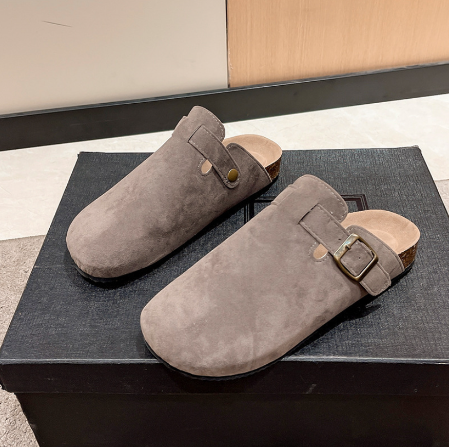 W&W Mode | Lässige Wildlederclogs Mit Schnallenriemen Für Herren