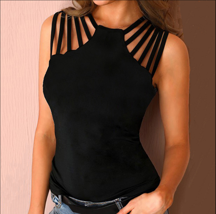 Damen Body mit elegantem Cut-Out-Design und modischen Trägerschlaufen W&W Mode