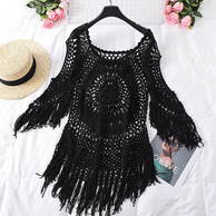 WW | Cover Up Boho-Stil Langarm Bikini-Cover Up Strand-Outfits